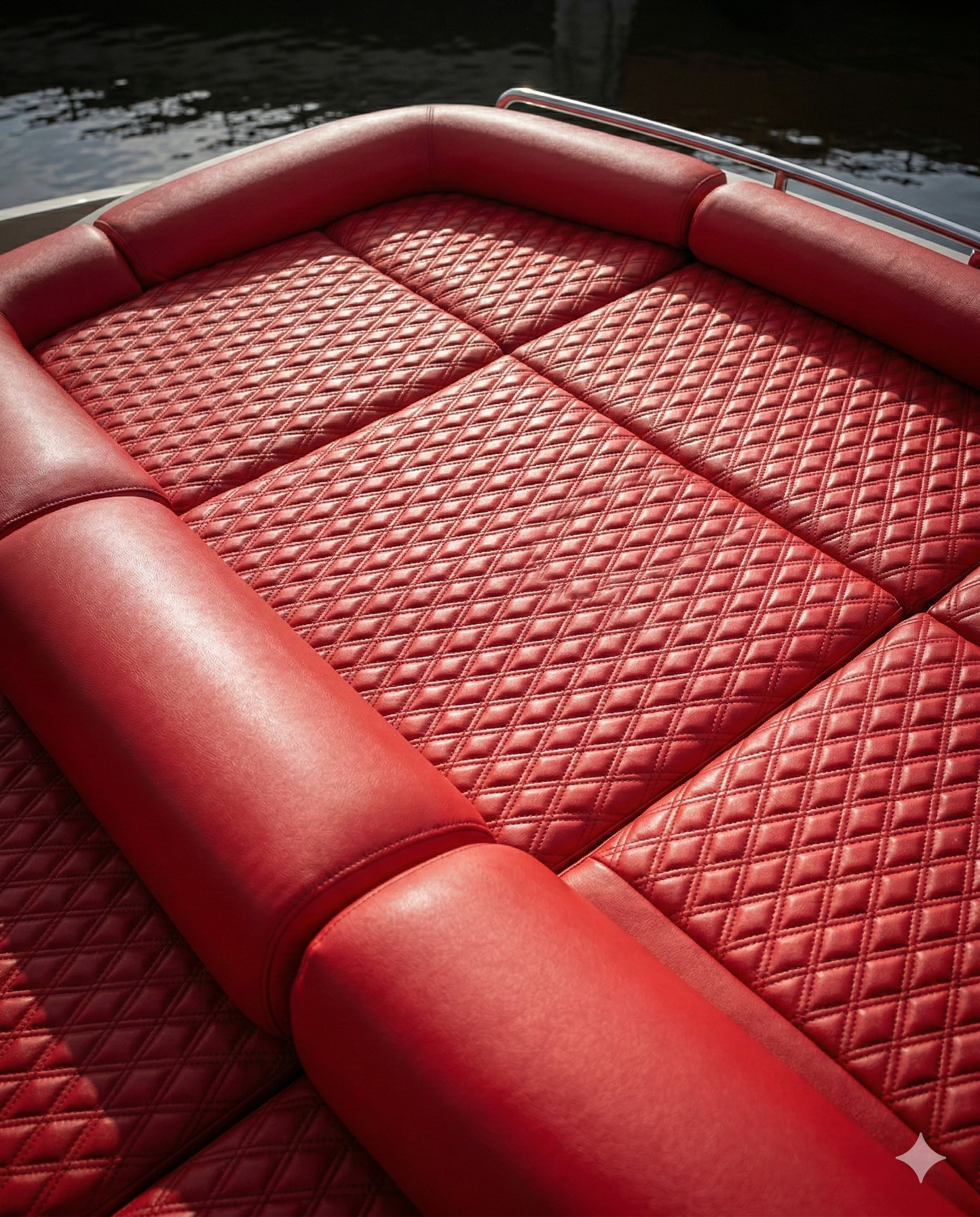 Premium Marine Upholstery Stitching and Texture